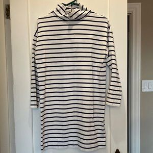 Vineyard Vines Navy Striped Mock Neck Top Dress Medium